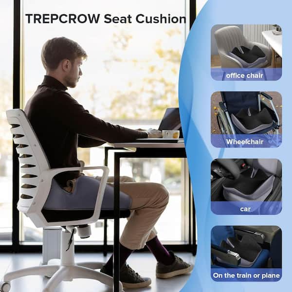 Afoxsos Ergonomic Black Seat Cushion Chair Pad for Relief Sciatica