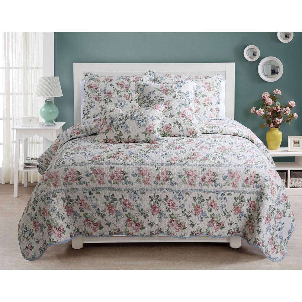 Cozy Line Home Fashions Romantic Floral Narcissus 3Piece Soft Pink