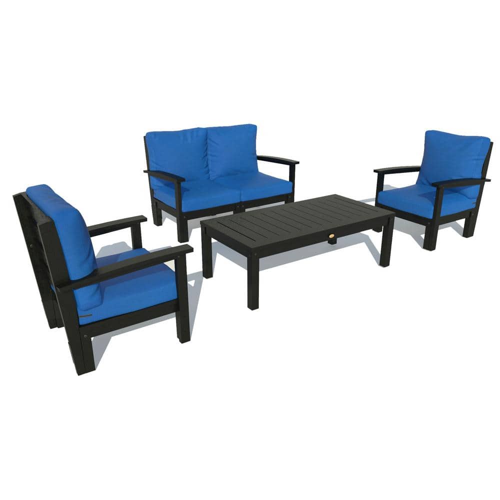 Highwood 4Piece Plastic Outdoor Loveseat, Set of Chairs and