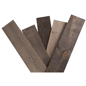 5/8 in. x 5-1/2 in. x 48 in. Rustic Weathered Grey Pine Solid Wood Wall Paneling