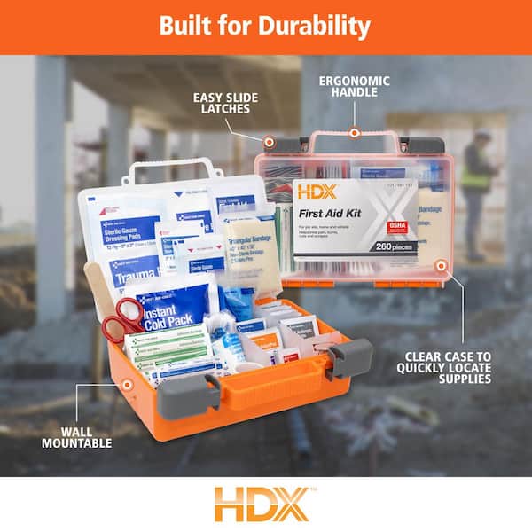 HDX 260-Piece OSHA Plastic First Aid Kit 52246 - The Home Depot