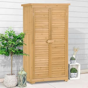 Approximate 2.5 ft. W x 1.5 ft. D Wooden Garden Shed, Patio Storage Cabinet with Fir Wood, Coverage Area 4.4 sq. ft.
