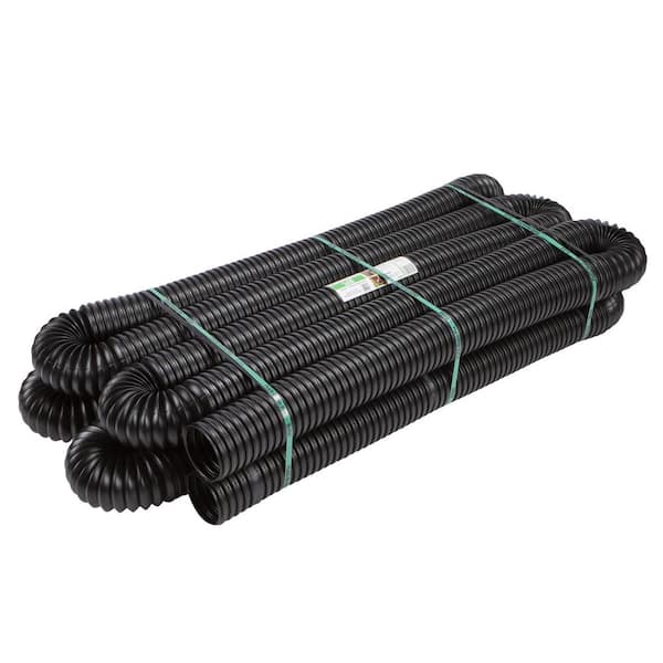 Amerimax Home Products FLEX Drain Pro 4 in. x 50 ft. Black Copolymer Solid Drain Pipe