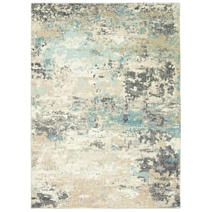 Maeva Blue 5 ft. x 8 ft. Ombre Transitional Area Rug
