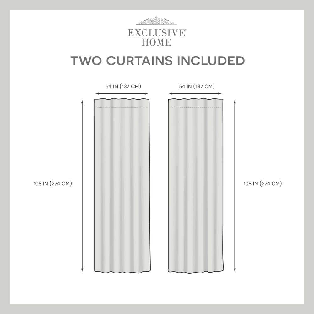 Silver Sheer Linen Look Room-Darkening Curtain Panels