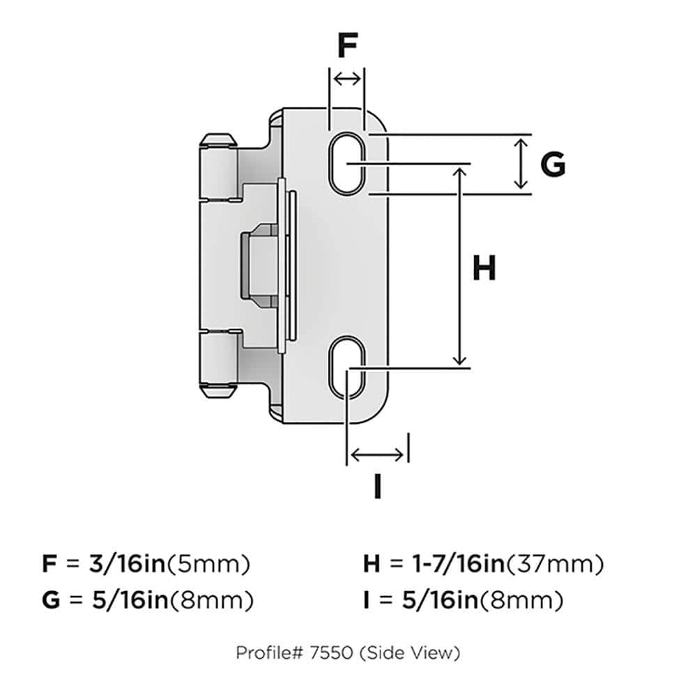 Golden Champagne 1/2 Inch Overlay Self-Closing Cabinet Hinge