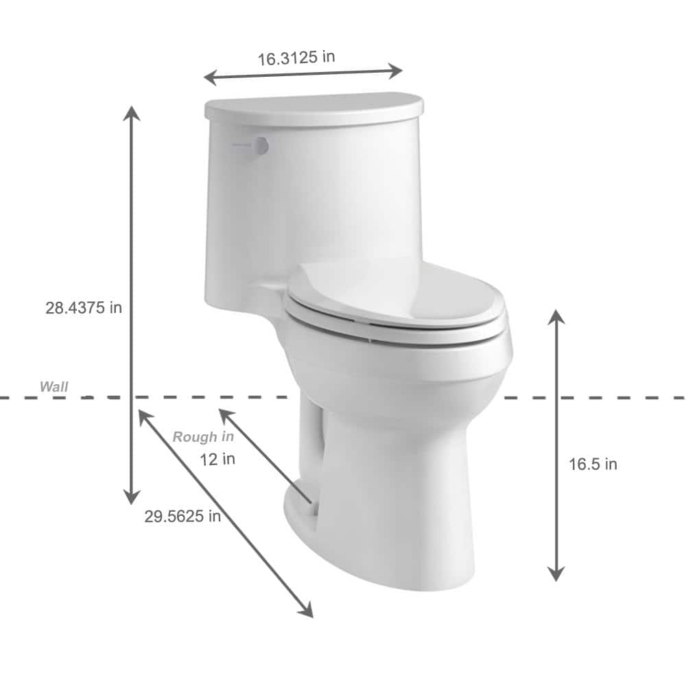 White High Efficiency Elongated One-Piece Toilet with Chrome Lever