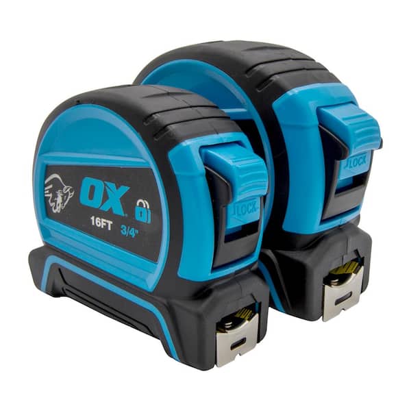 OX TOOLS Trade 25 ft. Tape Measure Double Locking : 25 ft./16 ft./8m/5m