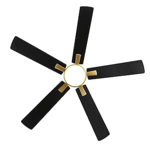 Walter 52 in. Indoor Gold Ceiling Fan with Adjustable White LED Light, 5-Reversible Blades and Remote Control Included