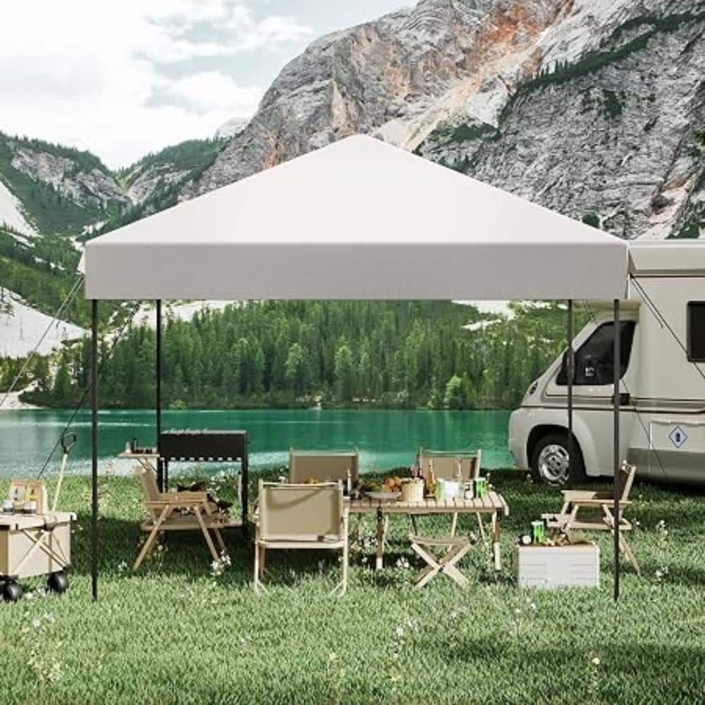 10x10 Pop-Up Canopy Tent, Portable Instant Shelter with Wheeled Bag, Waterproof Sun Shade, 3-Height Party Tent-White price history on PriceWatchPro