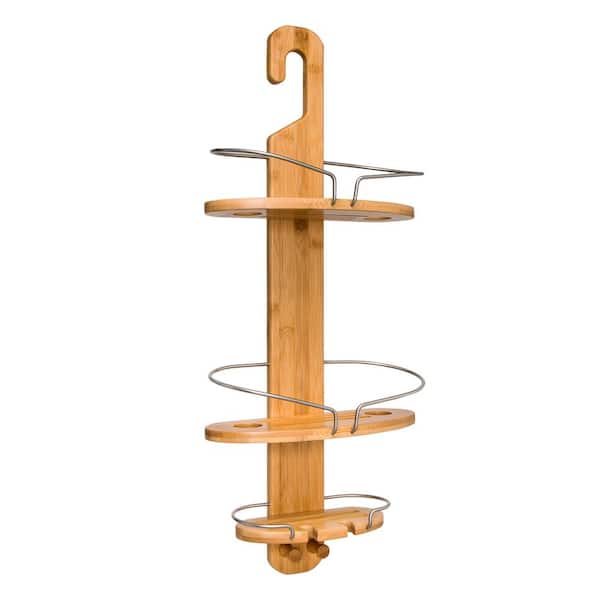 Honey-Can-Do Hanging Shower Caddy in Natural Bamboo with 3-Tiers