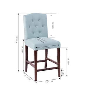 Beckridge Aloe Blue Upholstered Counter Stool with Tufted Back (1 piece)