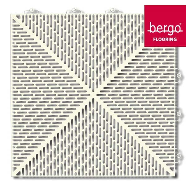 Bergo Unique 1.24 ft. x 1.24 ft. Polypropylene Garage Floor Tile in Sandstorm (35 Tiles Per Case)