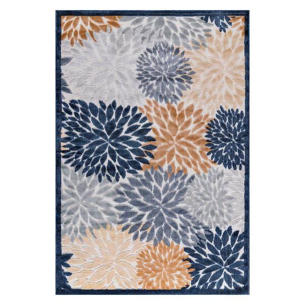 Beverly Rug Multi 9 ft. x 12 ft. Equator Floral Tropical Indoor Outdoor ...