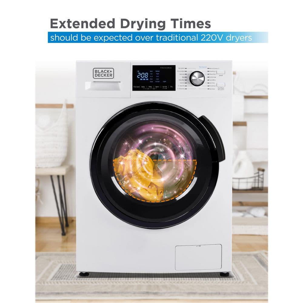 White and Black 2.7 Cu. Ft. Smart Electric Washer Dryer Combo