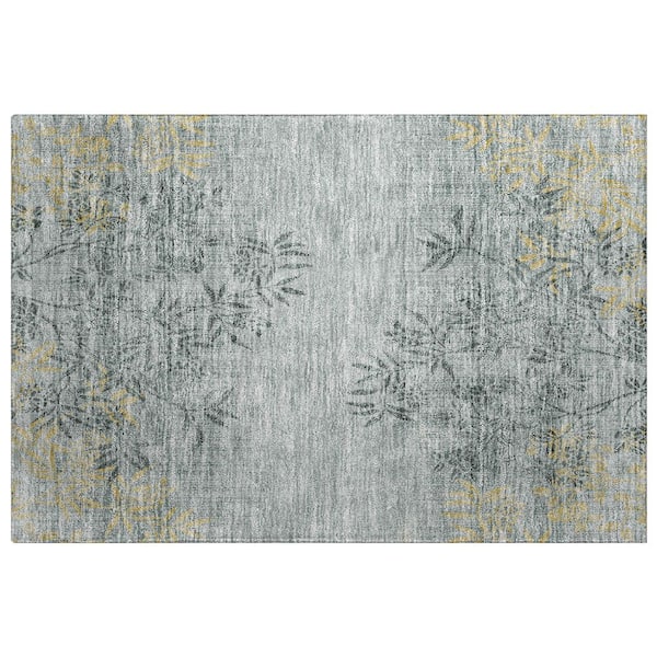 Dream Shag Premium Machine Washable Abstract ADS673 Gray 2 ft. x 3 ft. Accent Rug