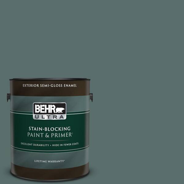 BEHR ULTRA 1 gal. #490F-6 Agave Frond Semi-Gloss Enamel Exterior Paint & Primer