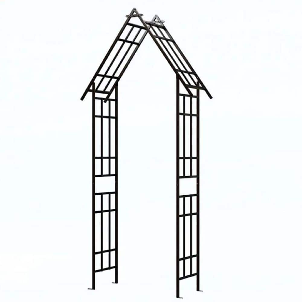 101.97 in. H Outdoor Garden Trellis Metal Arch with Adjustable Width Climbing Plants Support Arch in Black price history on PriceWatchPro