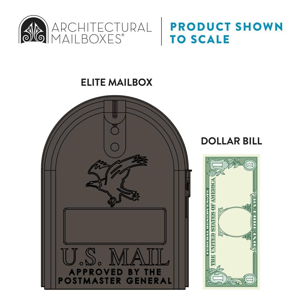 Medium Venetian Bronze Steel Post-Mount Mailbox