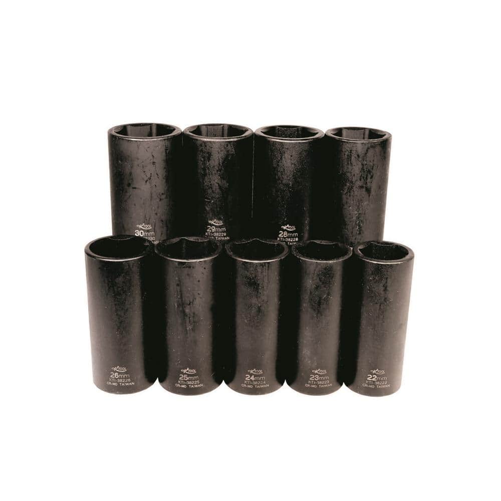K TOOL INTERNATIONAL 9-Piece Impact Socket Set (KTI38201)