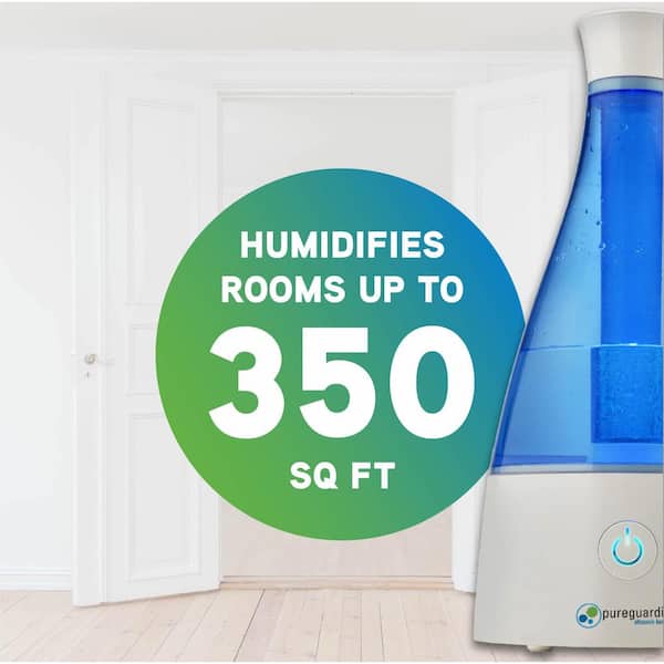0.5 gal. Ultrasonic Cool Mist Humidifier for Rooms up to 350 sq. ft. in Blue/White, 30 Hour Runtime on Low, Aromatherapy