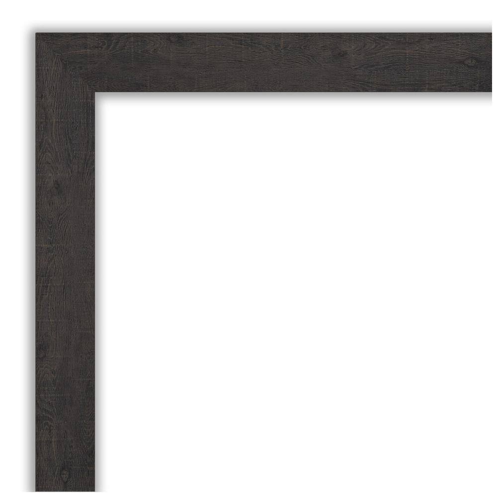 Rustic Espresso Wood Beveled Bathroom Wall Mirror 21.5 x 25.5 in