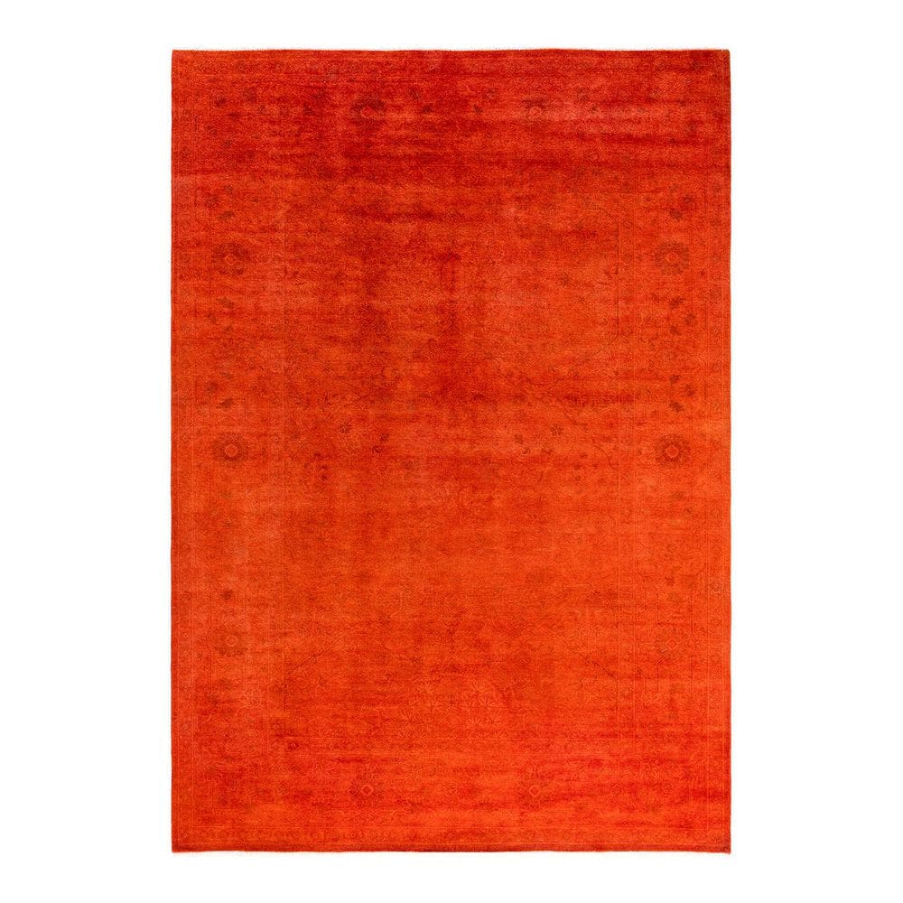 Overdyed Orange 6 ft. x 9 ft. Solid Wool Indoor Area Rug price history on PriceWatchPro