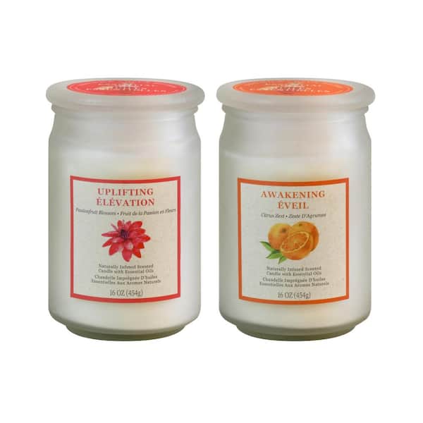LUMABASE Passionfruit Blossom and Citrus Zest Scented Wax Candles - Inspiration Collection (set of 2)