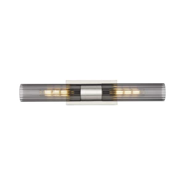 Innovations Empire 24.75 in. 2-Light Satin Nickel Vanity Light with Glass Shade