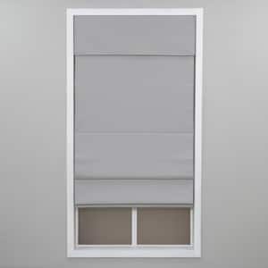 Light Gray Cordless Room Darkening Poly/Cotton Classic Roman Shade 23 in. W x 64 in. L