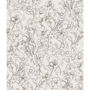 Brown May Bloom Vinyl Peel and Stick Wallpaper Sample