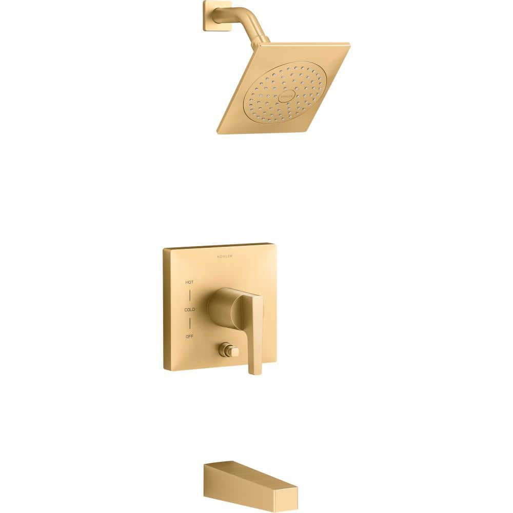 KOHLER Honesty 1Handle 2.5 GPM Tub and Shower Trim Kit in Vibrant Brushed Moderne Brass T99763