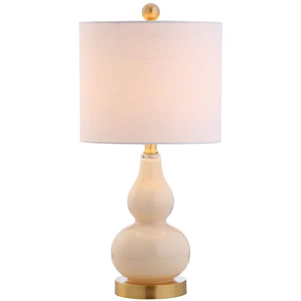 Anya 20.5 in. Mini Glass Table Lamp, Ivory
