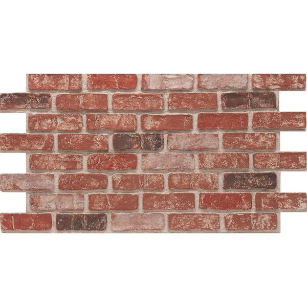 Urestone - Old Town 24 in. x 46-3/8 in. Faux Used Brick Panel (4-Pack)
