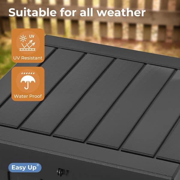 50 Gal. Black Resin Large Storage Deck Box for Outdoor Indoor
