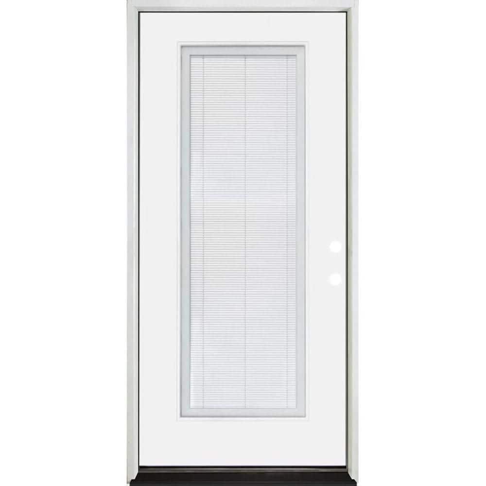 Legacy 28 in. x 80 in. Full Lite Micro Blind LHIS White Primed Fiberglass Prehung Door with 6-9/16 in. Jamb price history on PriceWatchPro