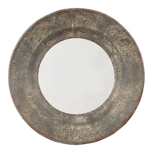 3.75 in. x 18.5 in. Round Metal Frame Gray Wall Mirror