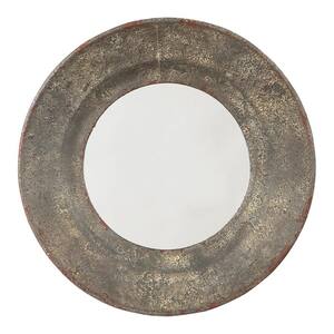 3.75 in. x 18.5 in. Round Metal Frame Gray Wall Mirror