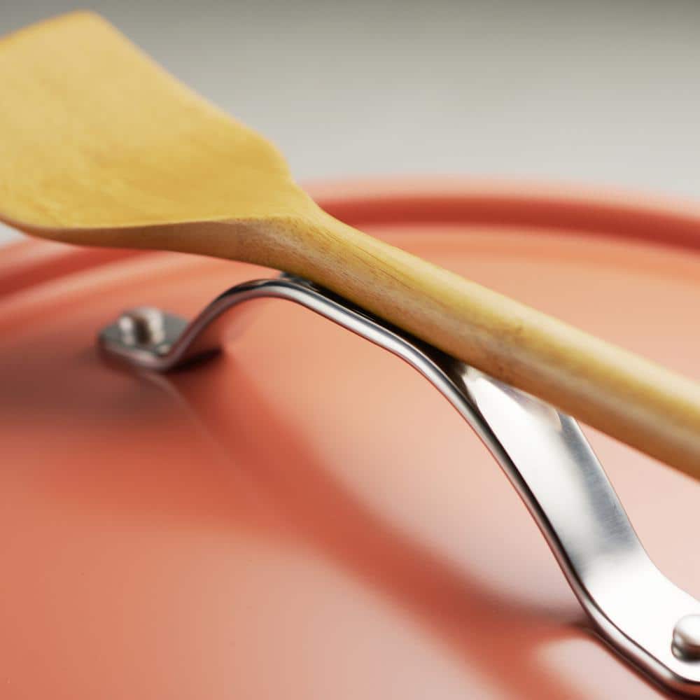 Persimmon Orange 5 qt Ceramic Non-Stick Saute Pan Set with Lid