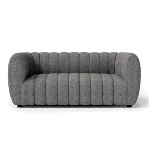 Laura Gray 63 in. Boucle Polyester Fabric 2-Seater Glam Loveseat With Pocket Coil Cushions