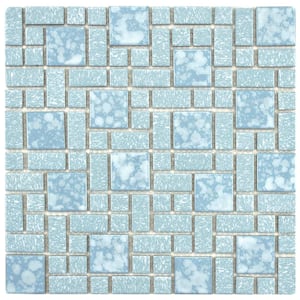 University Blue 11-3/4 in. x 11-3/4 in. Porcelain Mosaic Tile (9.8 sq. ft./Case)