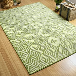 Amalie Lime Green 1 ft. 9 in. x 3 ft. Indoor/Outdoor Area Rug