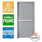 36 in. x 80 in. Right-Hand Galvanneal Steel Mill Primed Commercial Door Kit with 90 Minute Fire Rating, Adjustable Frame