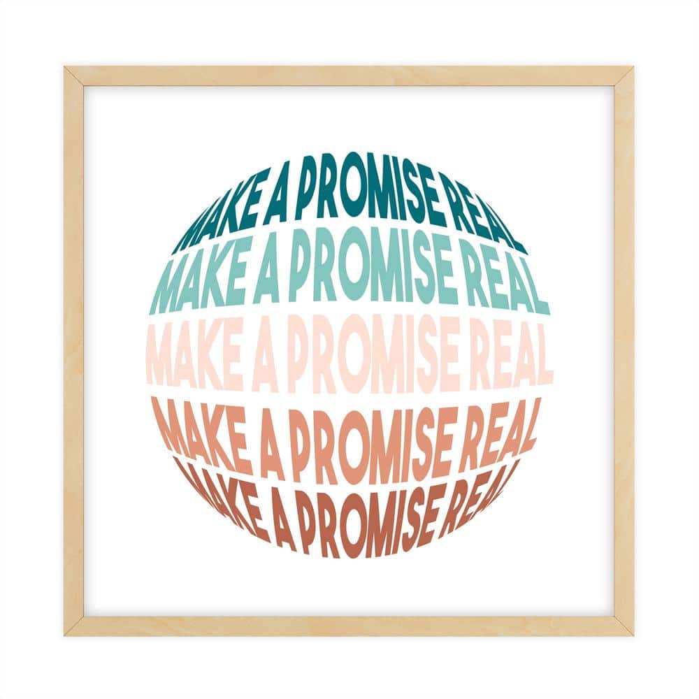 Dimensional Word Art Framed Typography Art Print 18 in. x 18 in.