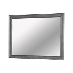 Medium Rectangle Gray Beveled Glass Classic Mirror (33 in. H x 44 in. W)