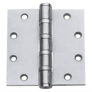 4.5 in. x 4.5 in. Brushed Chrome Full Mortise Heavy Weight Squared Ball Bearing Hinge with Removable Pin
