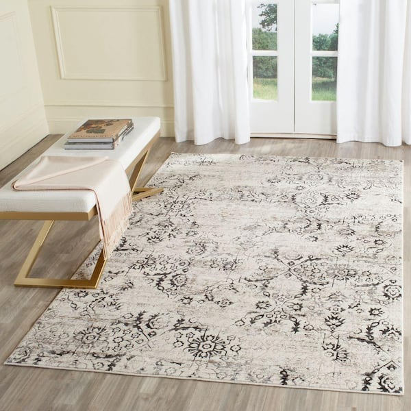 SAFAVIEH Artifact Charcoal/Cream 8 ft. x 10 ft. Floral Area Rug
