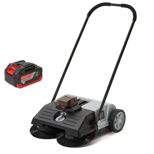 Battery Powered Artificial Grass and Hard Surface Sweeper with 22 in. Wide Cleaning Path and 6.5 Gal. Bin