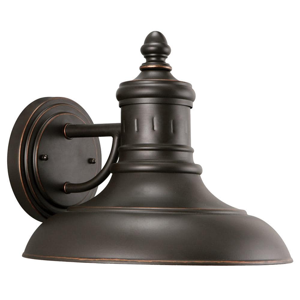 Design House 516732 Monterey Industrial Modern 1-Light Indoor/Outdoor Wall Mount with Metal Shade for Porch Entryway Barn  Oil Rubbed Bronze
