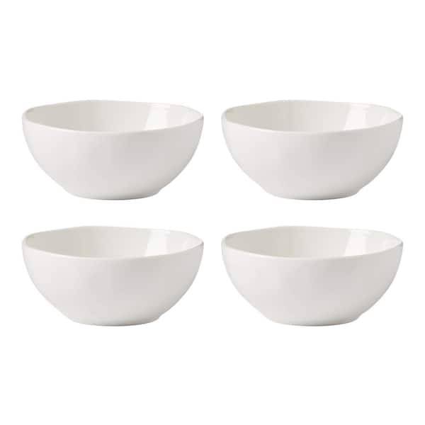 Lenox Bay Colors White 20 fl. oz. White Bone China Bowl (Set of 4)